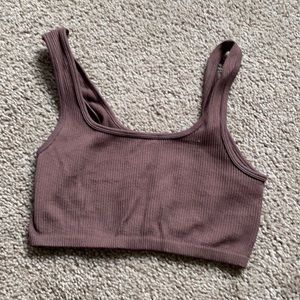 Zara crop ribbed tank S/M brown